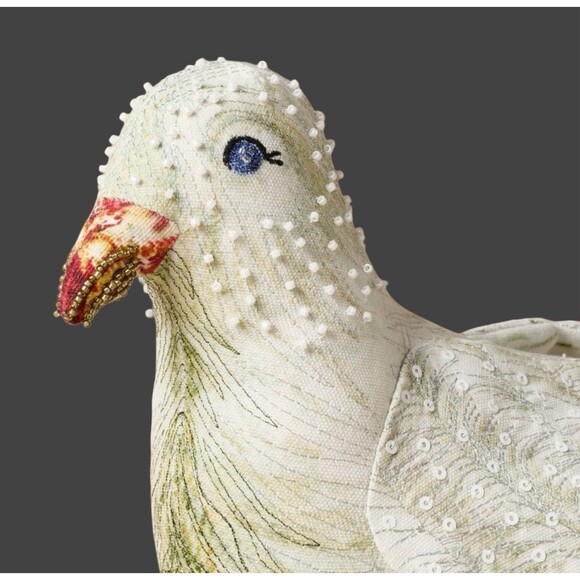 John Derian X Target 2025 Figural Beaded Dove Pillow NWT - Picture 3 of 5